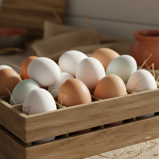 Œufs frais de poules de Race Boîte de 18